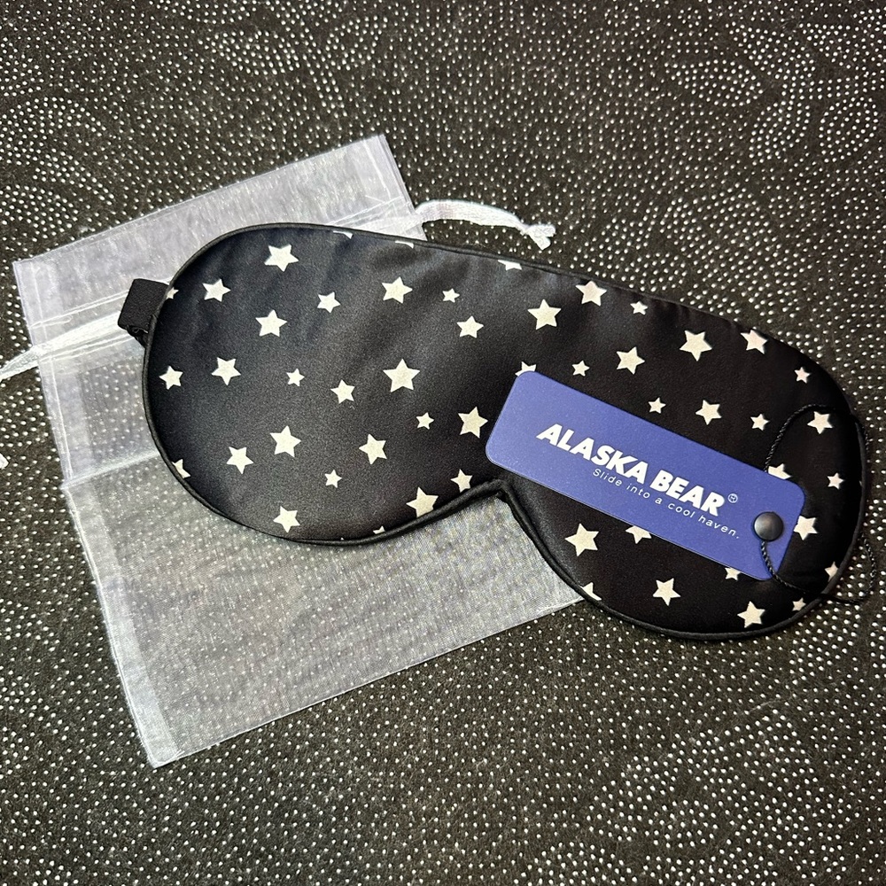 New - 100% Genuine Natural Mulberry Silk Eye Mask Alaska Bear Star Blindfold